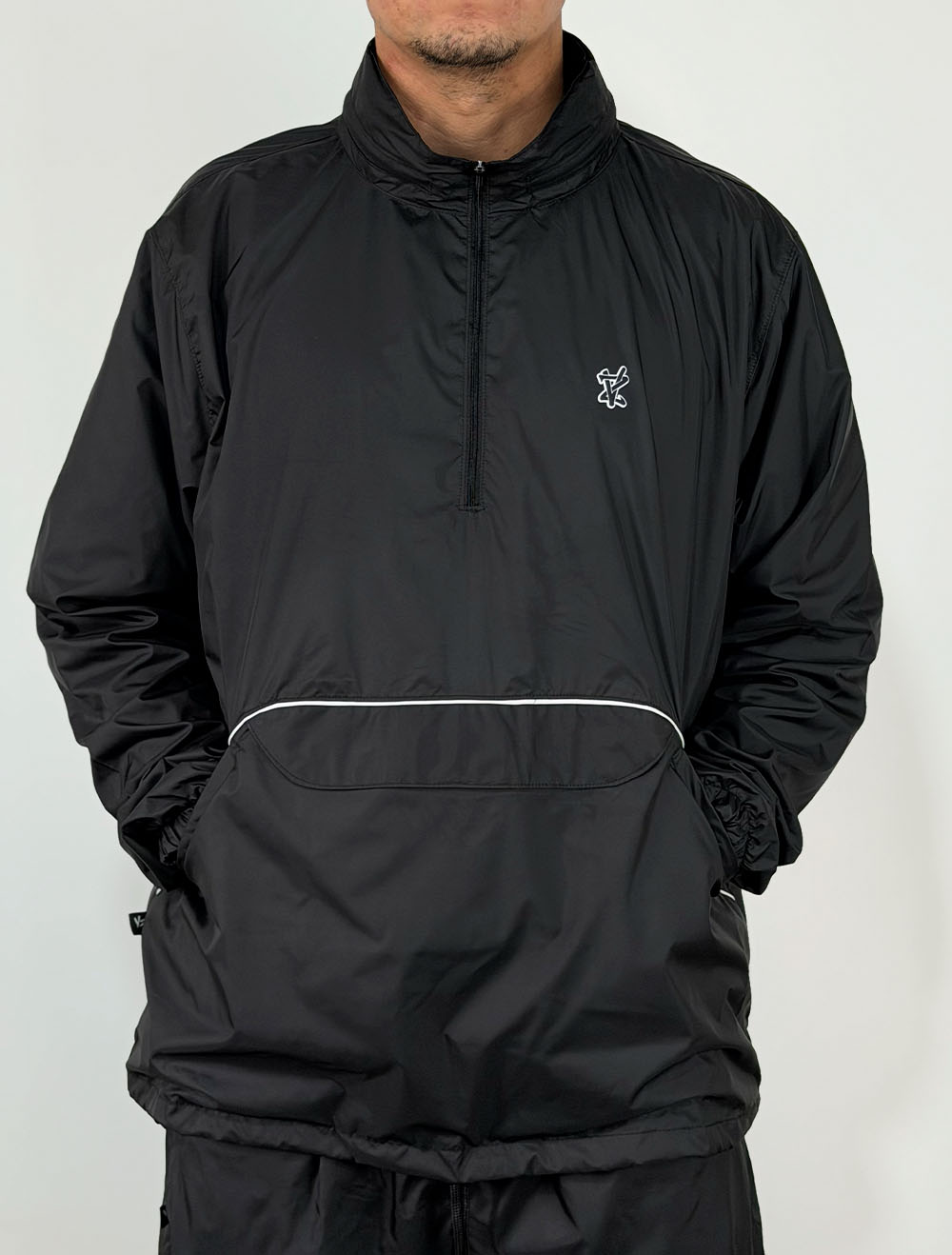 Jaqueta Corta Vento Vizu07 Anorak Line Logo New - Preta