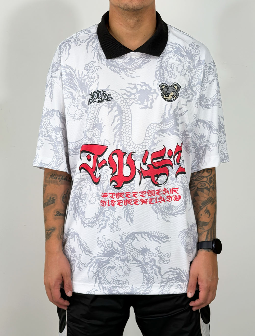 Camiseta De Time Oversized Trip Side Tag Oriental - Branca