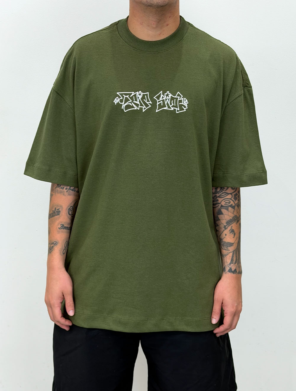 Camiseta Oversized Premium Trip Side Tag Eagle - Verde